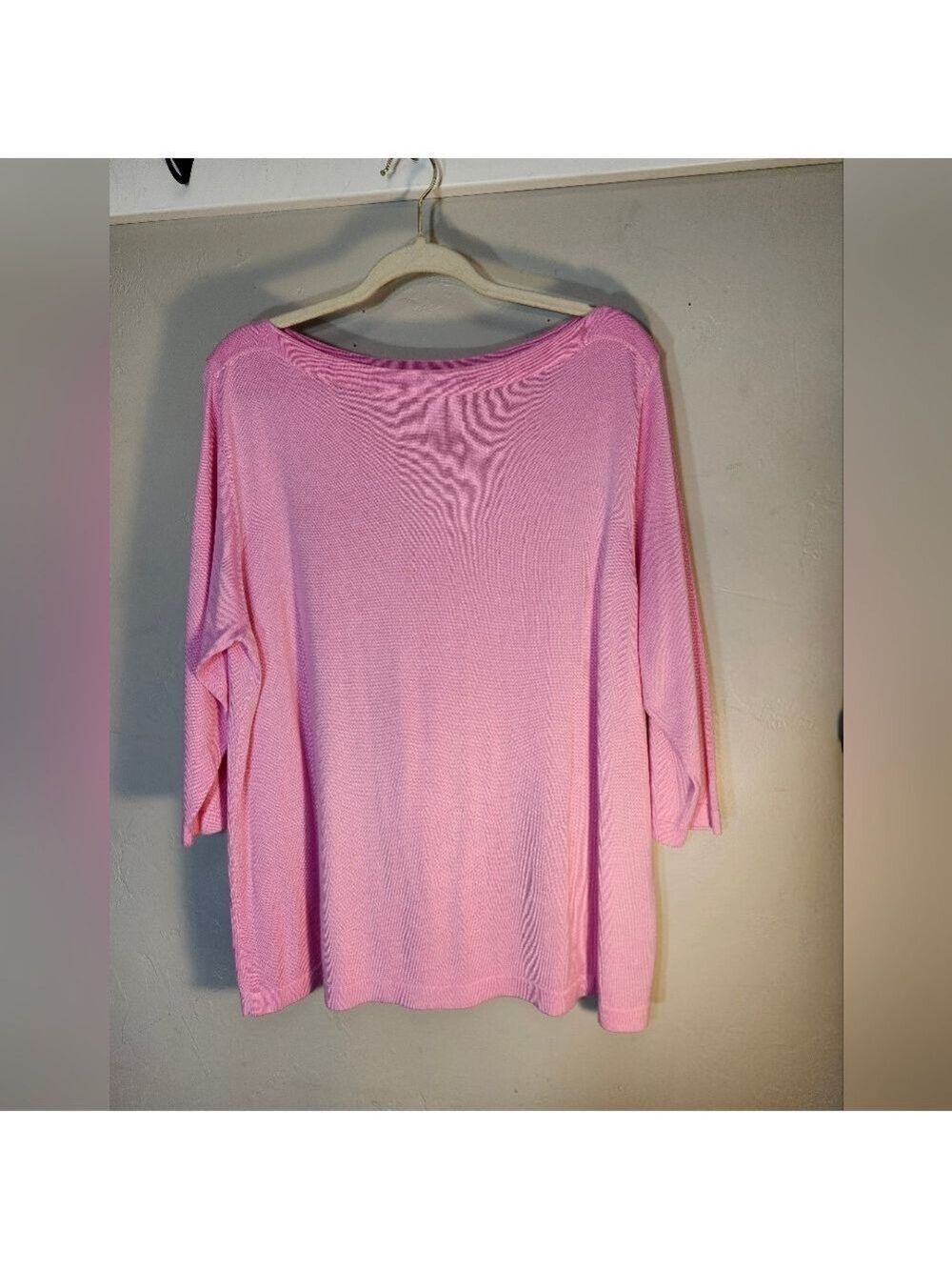 Real Clothes Pink Boat Neck Long Sleeve Spring/summer Lightweight Sweater Sz 2x
